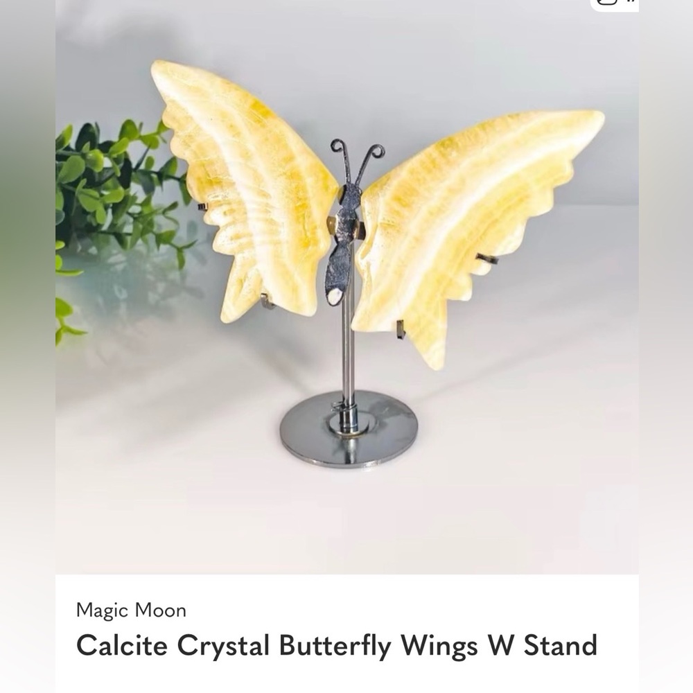 Calcite Crystal Butterfly Wings W Stand